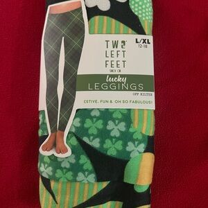 New! Two Left Feet Lucky Leggings - Green and Gold